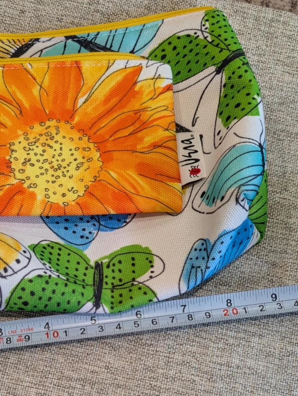 Clinique Butterfly & Sunflower Print Zip Pouch Make-up Bag Set - Summer Fun 🌻🦋
